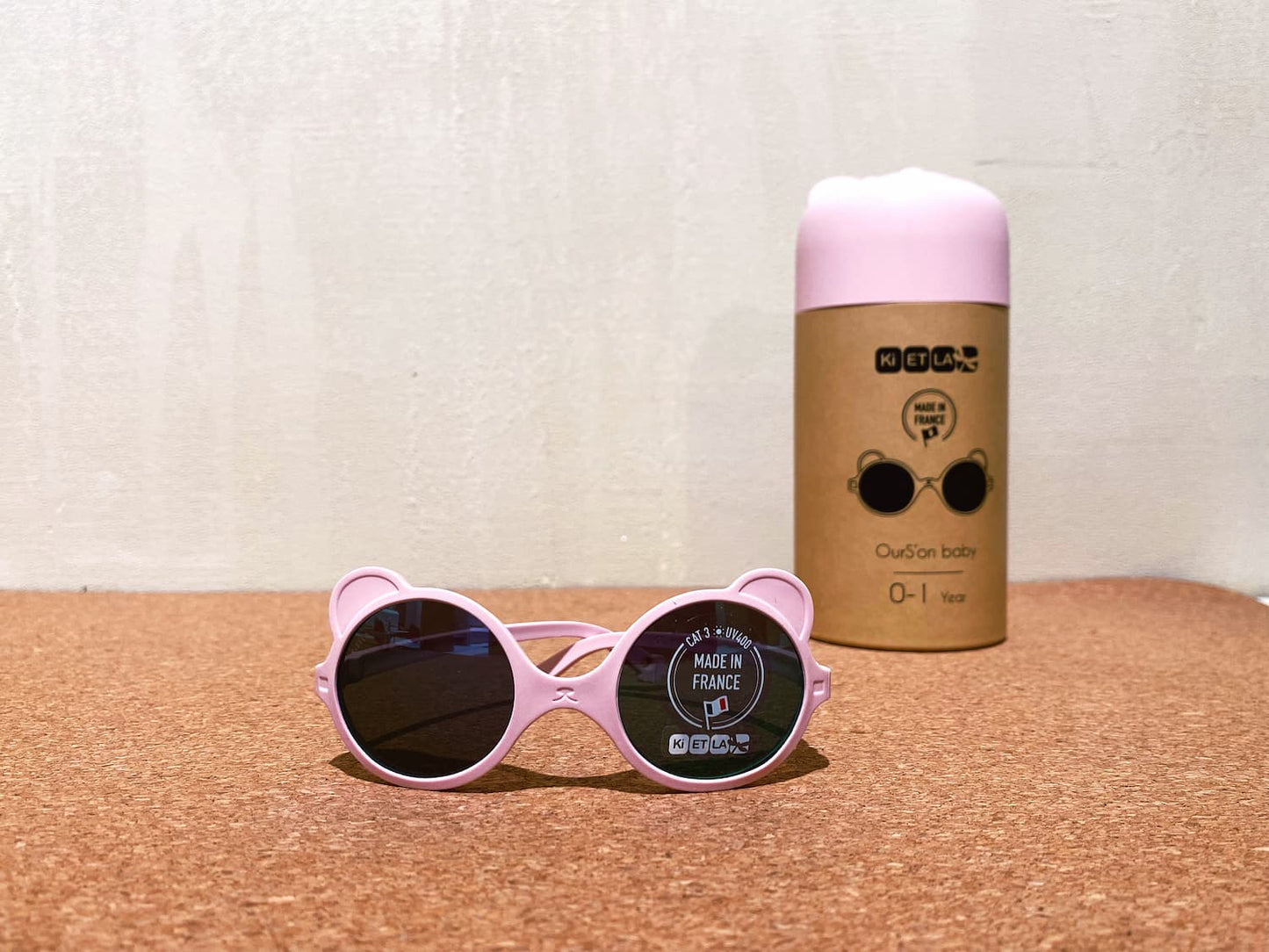 Lunettes de soleil enfant - Ourson Rose Pâle