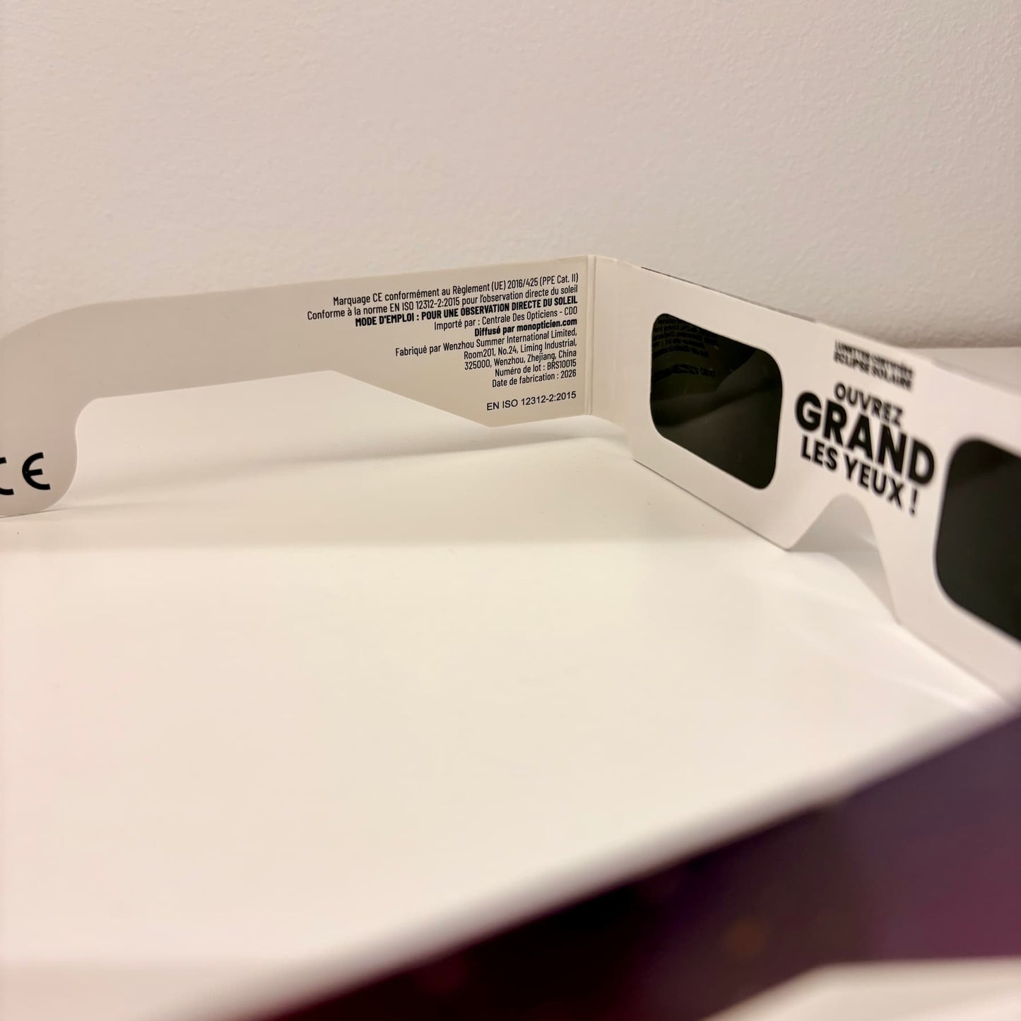 Lunettes Éclipse Solaire du 12 août – Certifiées ISO 12312-2