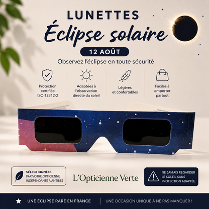 Lunettes Éclipse Solaire du 12 août – Certifiées ISO 12312-2